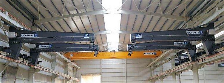 Wall Running Jib Crane in Workstation Area